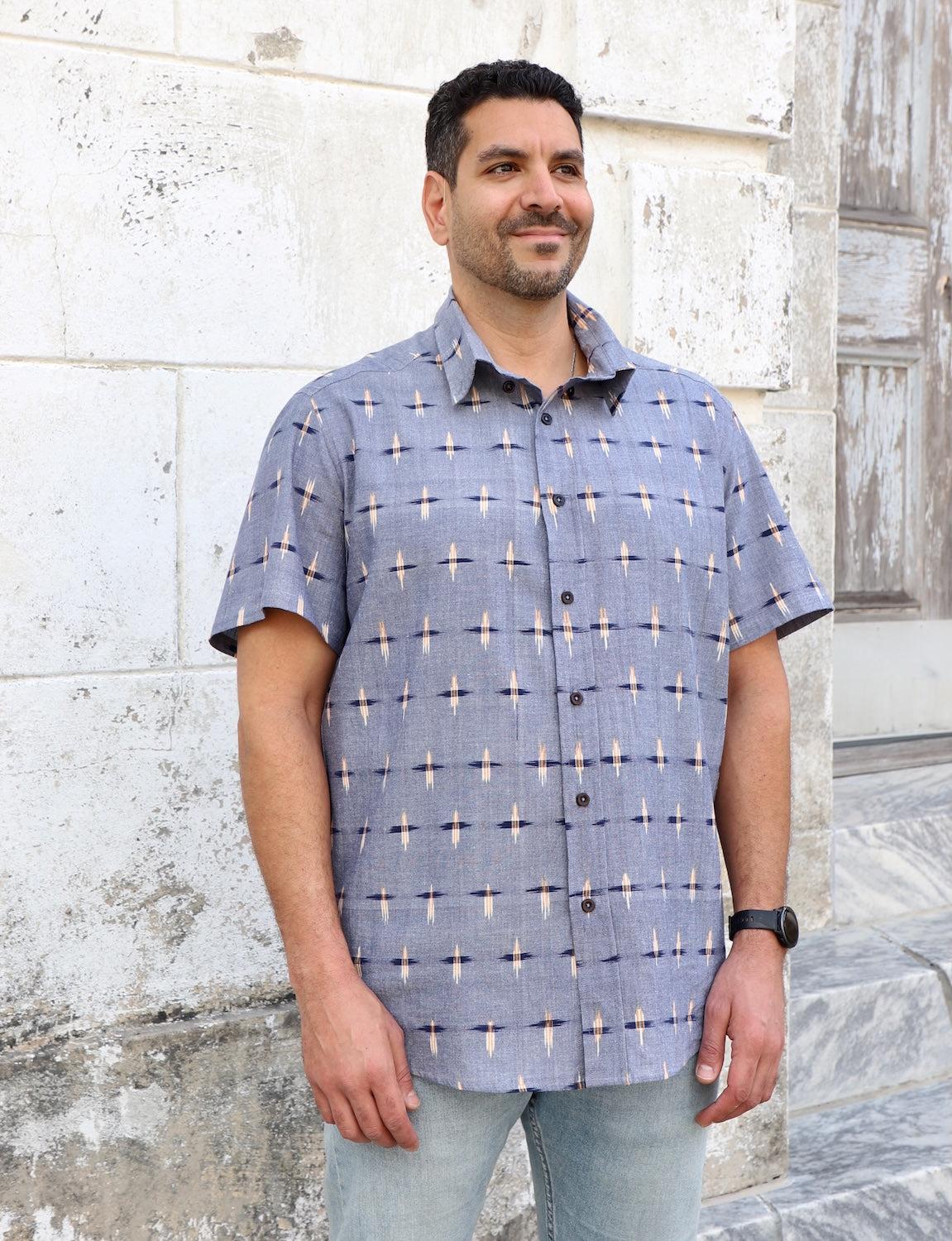 Heritage Ikat Organic Cotton Men's Button Down Shirt